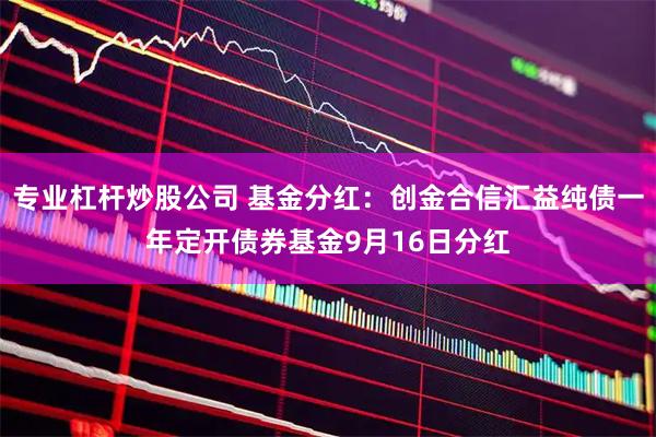 专业杠杆炒股公司 基金分红：创金合信汇益纯债一年定开债券基金9月16日分红
